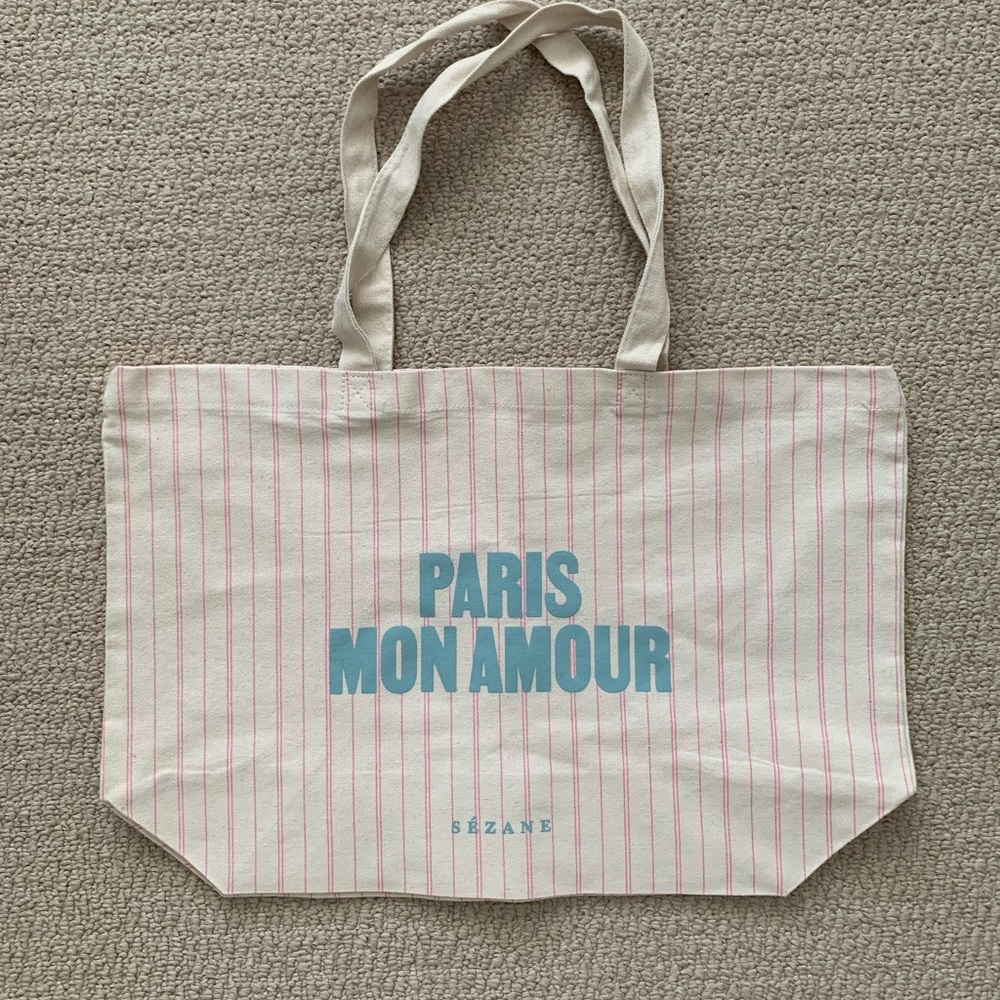 Sézane Paris Mon Amour Tote Bag
